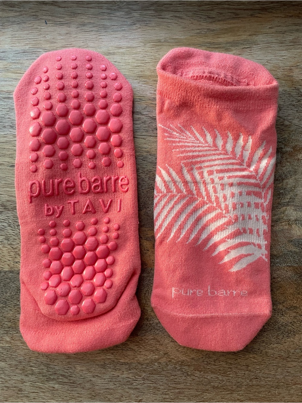 Pure Barre by TAVI Coral Palms Low Rise Grip Socks NWOT